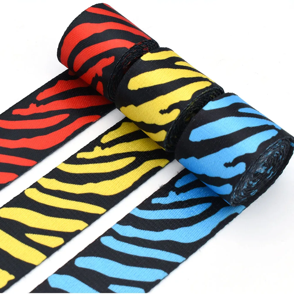 1.5Zebra Grain Pattern Ribbon Webbing Belt Polyester Jacquard Strapping Sewing Accessorie for Bag Strap Sewing Craft DIY