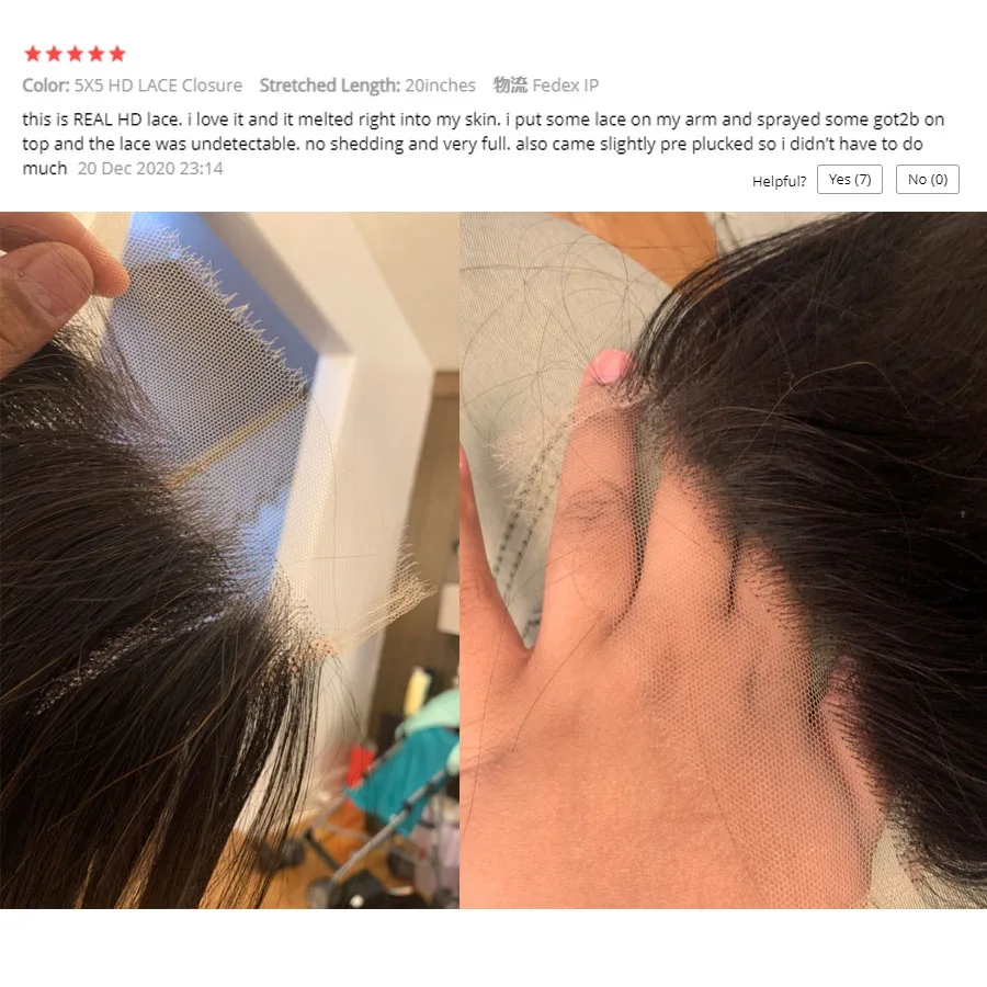 Wow Angel 7X7 6X6 5X5 HD Lace Closure Frontal Echthaar Glattes Haar Hautnahe Vorgezupfte HD Lace Closure Nur Echthaar – Detail 5