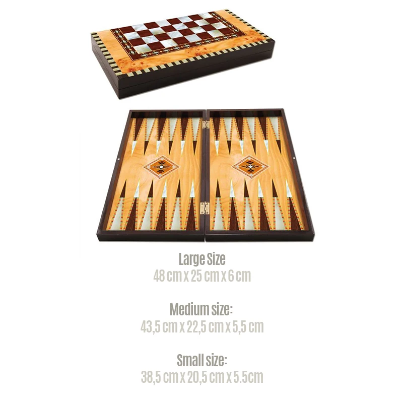 Juego de Backgammon de la naturaleza, juegos de mesa familiares de moda, tamaño grande, mediano y pequeño, regalo muy especial, nuevo hogar para mujer y hombre, la mejor calidad