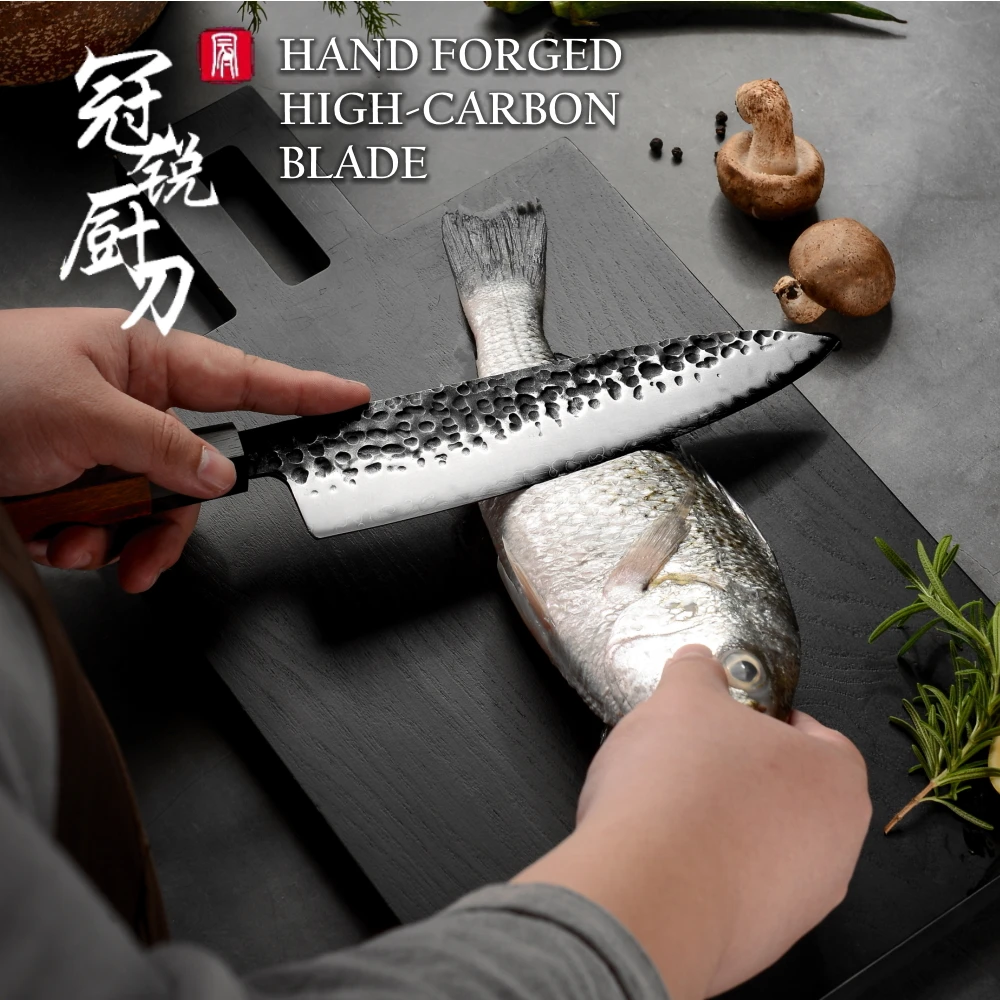 Handmade Chef Knife 2 Layers Japanese AUS10 Stainless Steel ECO Friendly Kitchen Cooking Tools Vegetables Slice Professional NEW