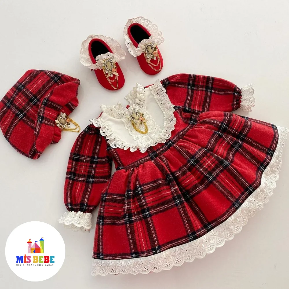 3-Pcs Dress Hat Shoes Clothing Sets Suede Autumn Spring Summer Kids Costum toddler ball gownes Children