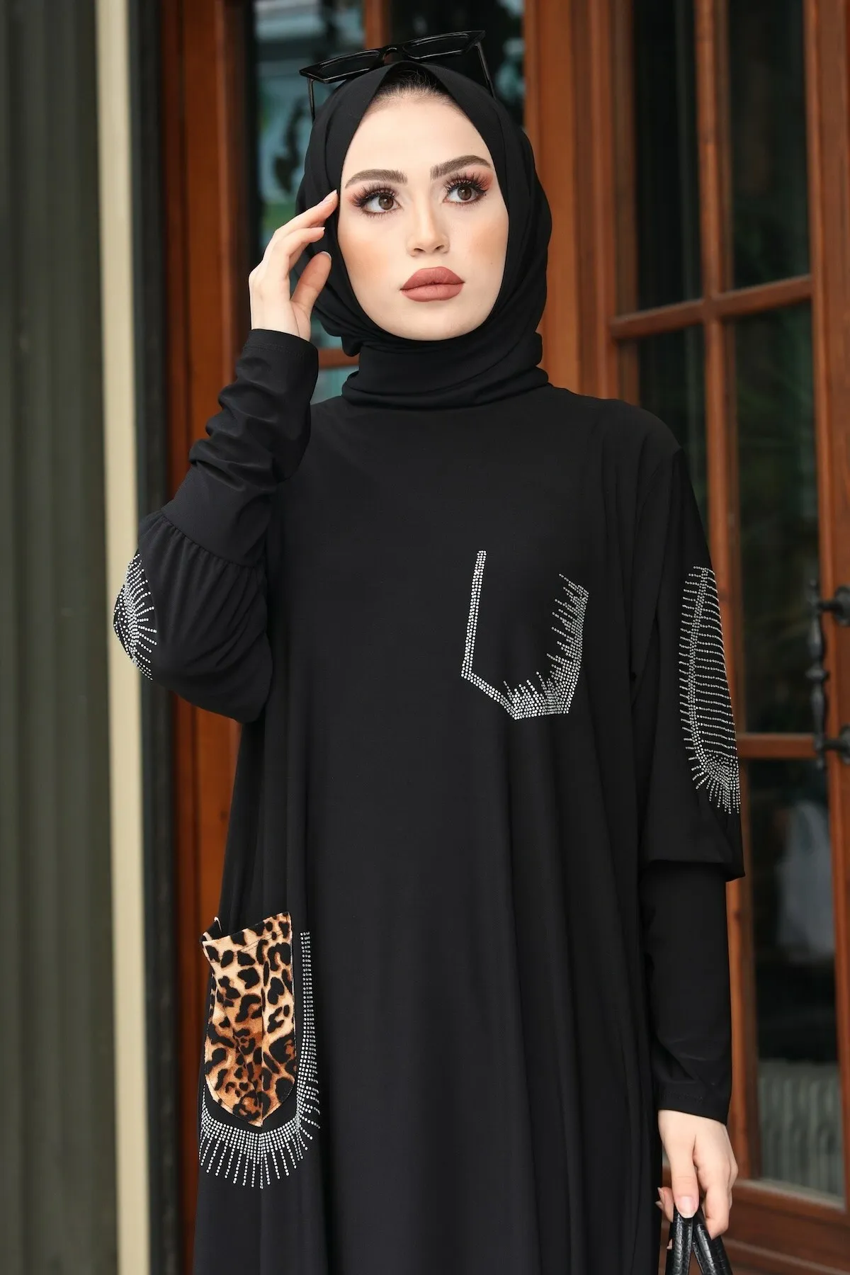 Long Dress Turkish Clothes Abaya Muslim Woman\'s Dress Stone Embroidered Robe Femmes Arabic Hijab Scarf European Clothing Eid