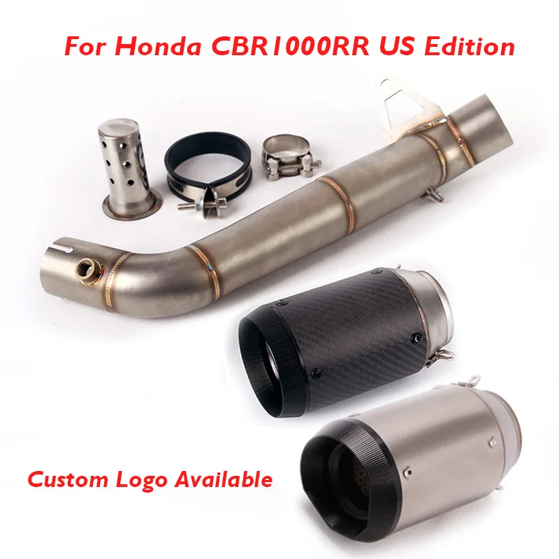 

CBR1000RR Motorcycle Exhaust Muffler Tip 60mm Connection Middle Pipe for Honda CBR1000RR 2008-2011 2013-2016 US Edition