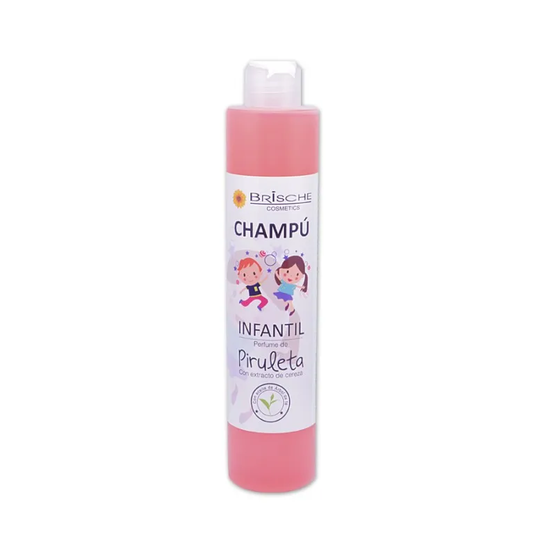 Champú Infantil con aroma de Piruleta Brische 250ml Sin parabenos  PH 5.5  Aceite de Árbol de té, repele los piojos