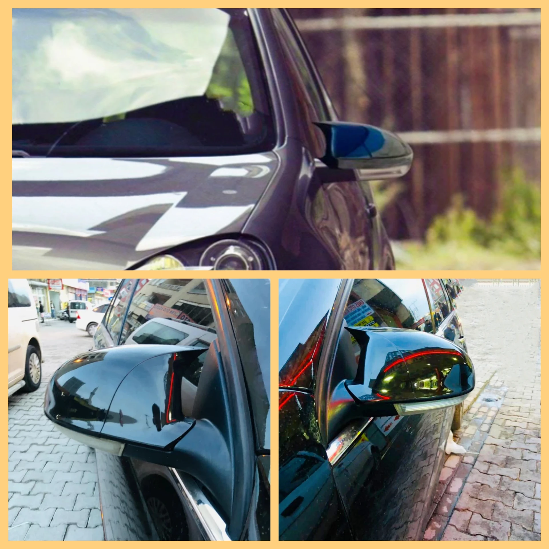 Bat Style Mirror Cover For Volkswagen Vw Jetta MK5 2005 2010 Car Accessories 2 Pieces Cover Glossy Black Shields Exterior Sport