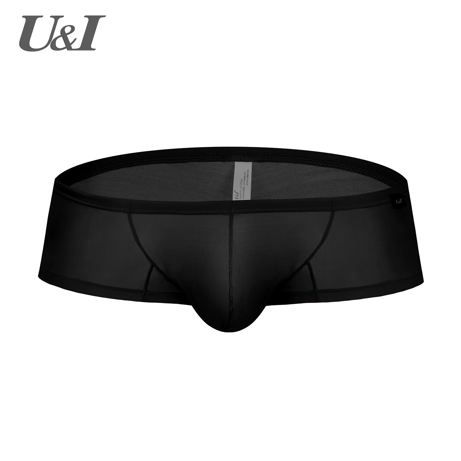 U&I Sexy Boxer Men\'s Ultra-thin Elastic Nylon Personality Boys Ultra-Low Waist Breathable Slim Bump Small Boxer Shorts