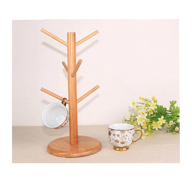 

Solid Wood 6 Claw Cup Storage Rack, Beech Wood Holder, Drinkware Shelf, Coffee Cup Mug Cup Display Stand, Kitchen Supplies