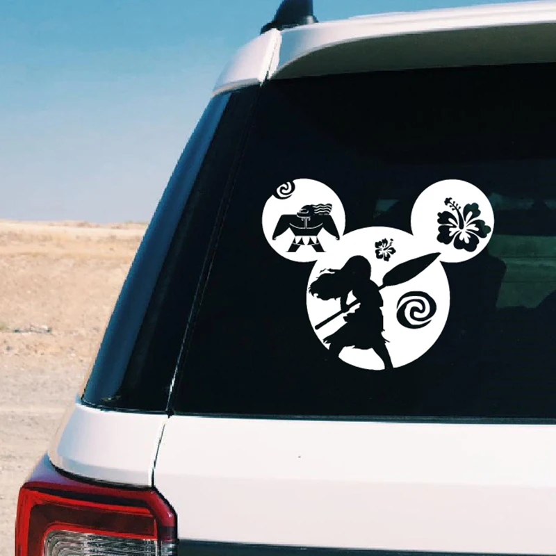 Moana Vinyl Sticker Water Bottle, Cup, Mug Cup Decorative Mickey Head Decals Removable Laptop Car Window Bumper Decor Stickers