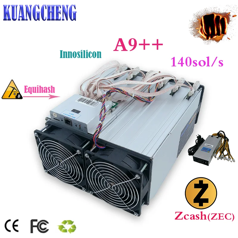 

Used A9++ ZMaster 140Ksol/s Asic miner Innosilicon Equihash miner ZEC MINER better than A9 Antminer Z9 z9mini Z11 Z15 S9