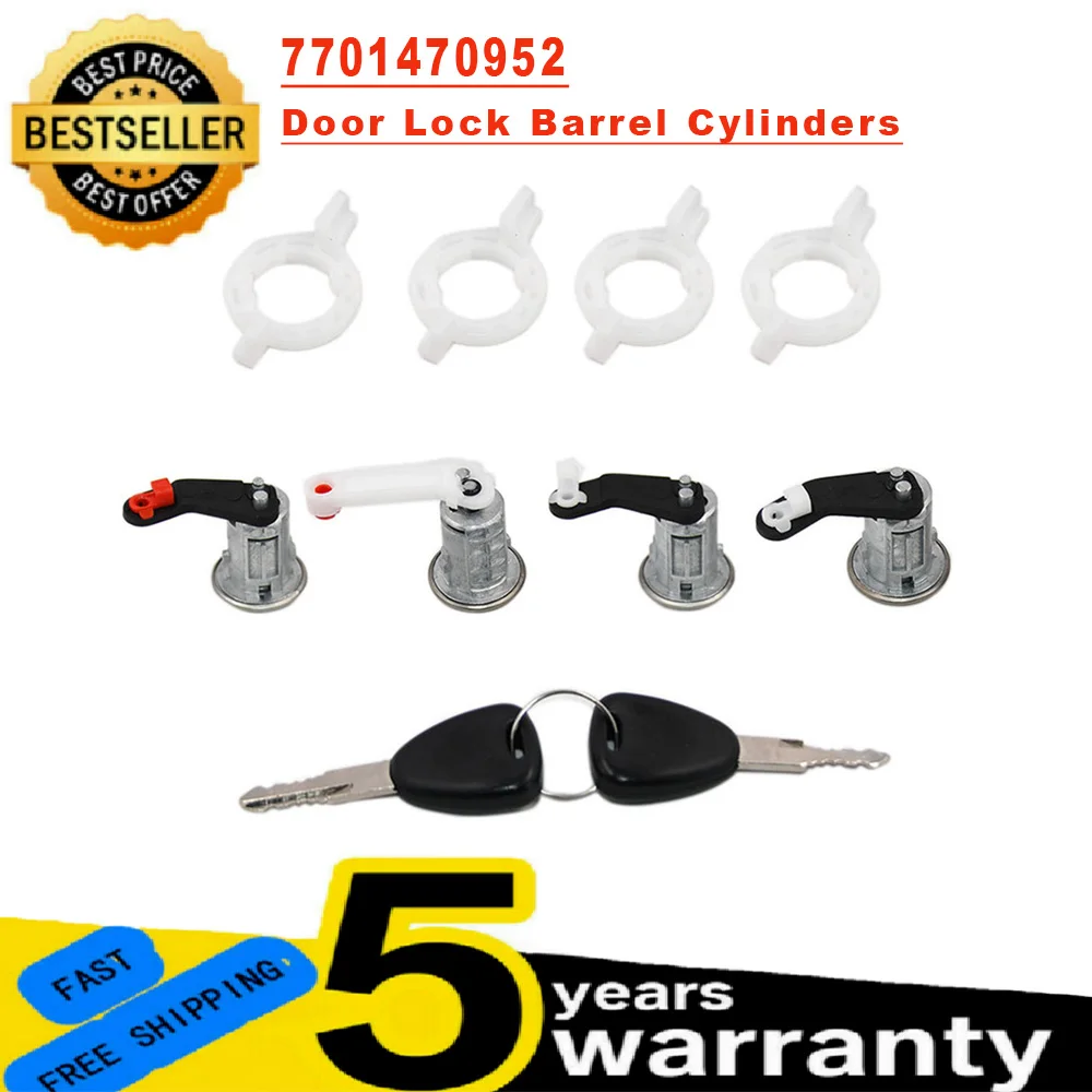 4pcs/set Car Door Lock Barrel Cylinders  For Renault Master 2 Mascott Opel Movano 2 Nissan Interstar 1998-2008 7701470952 256524