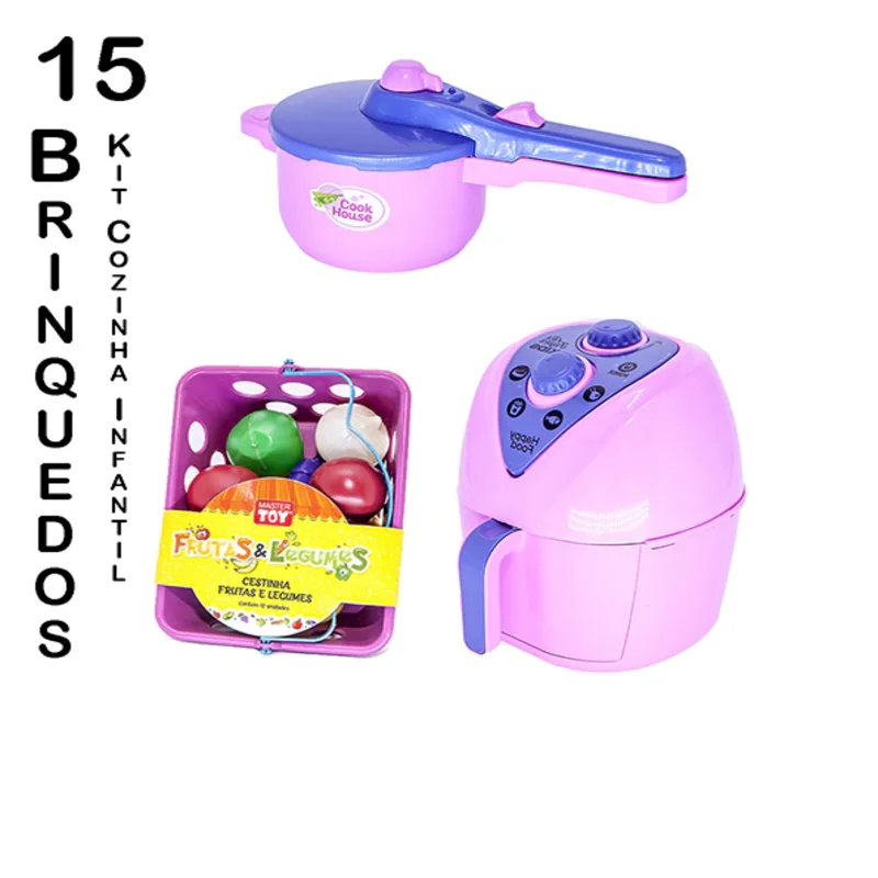 Children's Kitchen Electro Panelinha Market Fruit Vegetable 15 pc