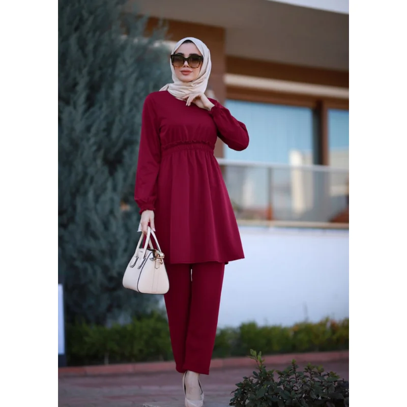 Vestido largo musulmán de 2 piezas para mujer, ropa europea, ropa turca para mujer, prenda de otoño, hiyab musulmán, bata 3abaya Eid Ropa árabe