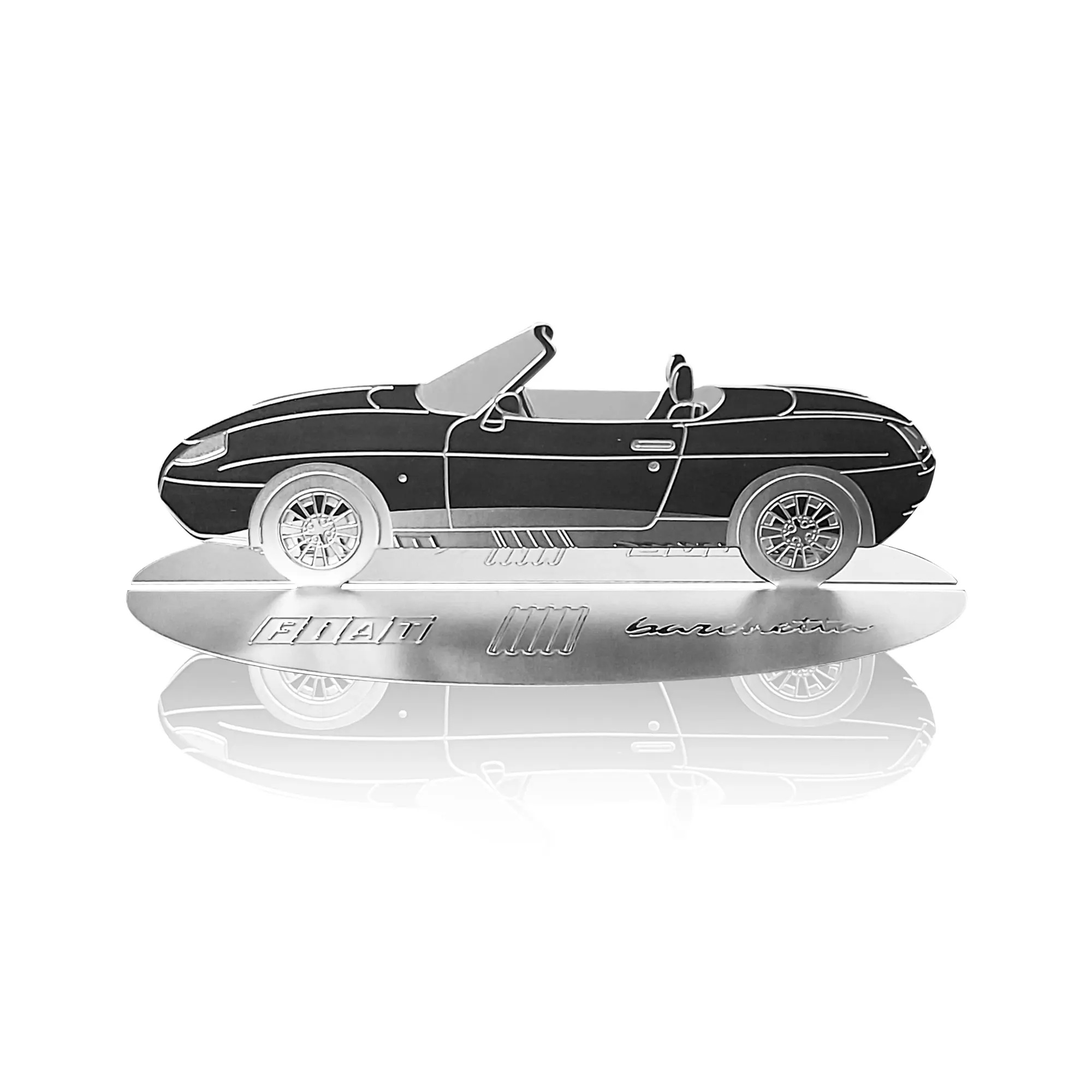 Diecast model shape engraved car Fiat Barchetta stainless steel