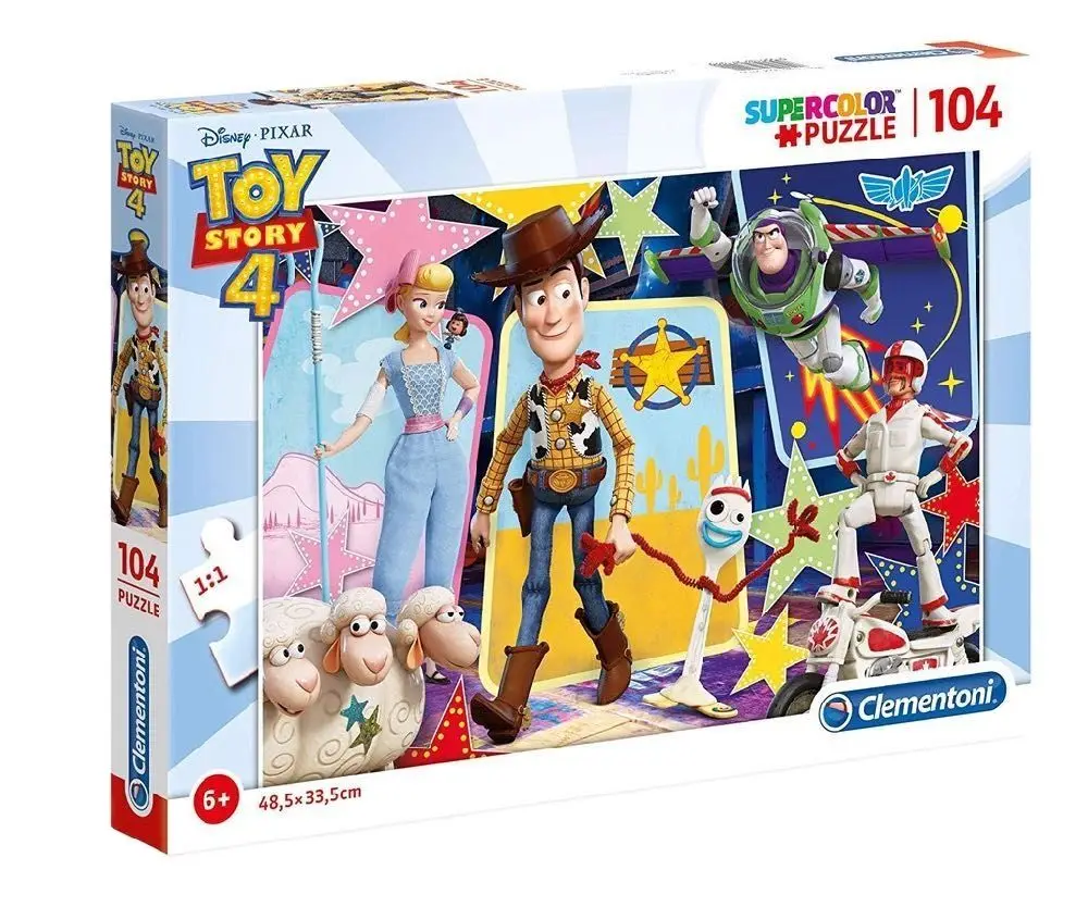 Clementoni, Puzzle 104 pieces Toy Story 4. Educational toys for kids. Puzzles children. Birthday gift, Christmas. Puzle educational. Table game. Educational games. Buzz Lightyear. Woody, Forky