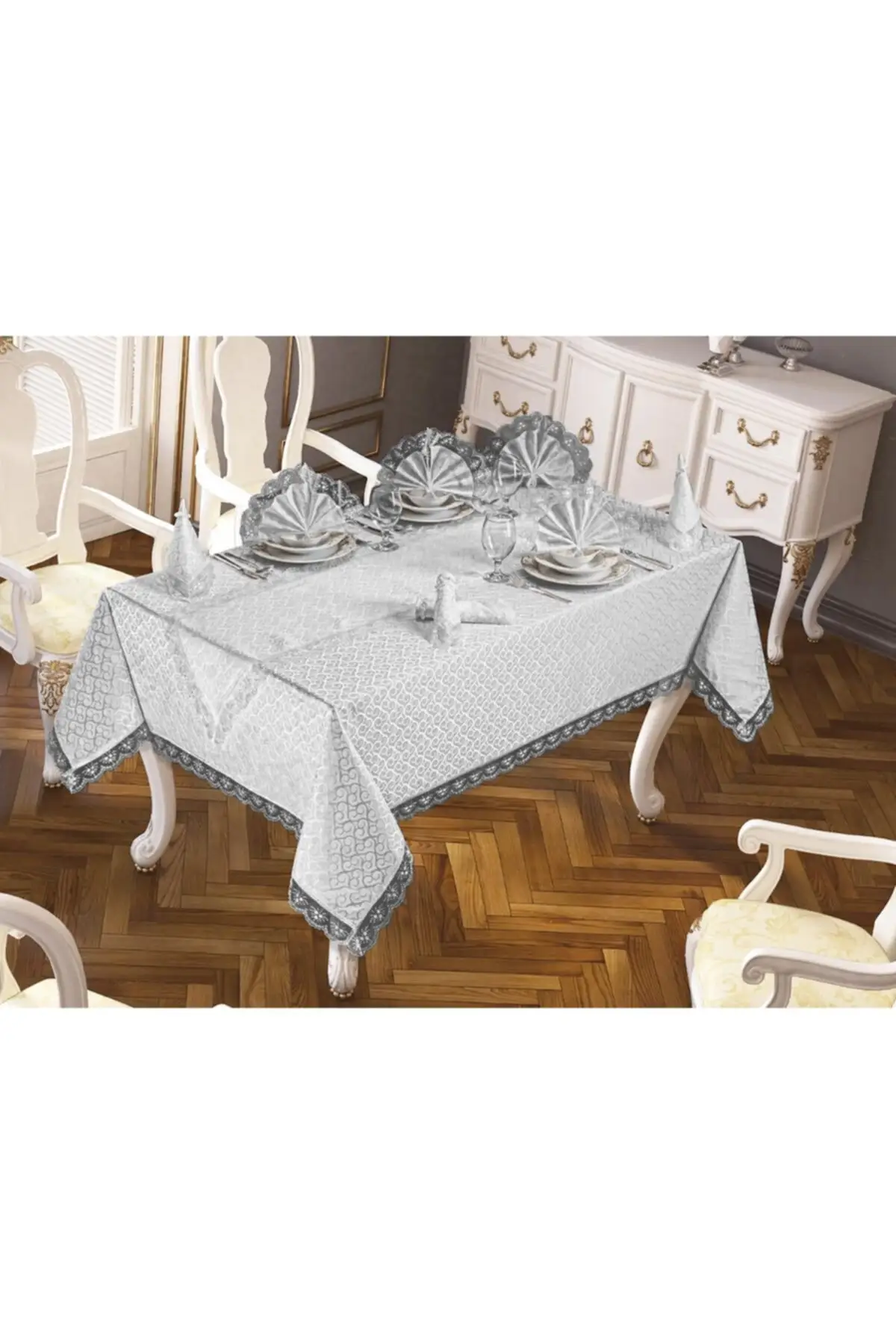 Clover Gray Kdk Carefree Table Cover Set 26 Piece