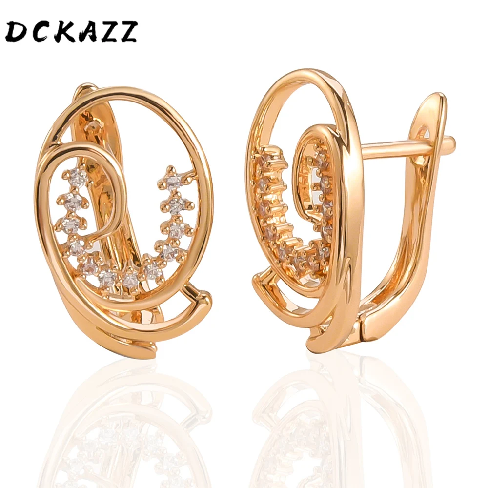 

Dckazz Classic Earrings Copper Inlaid Crystal White Natural Zircon Stud Earrings Simple Trendy Earring Jewelry Women Gift New