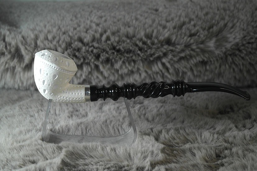 Handmade Block Meerschaum Churcwarden Buldog Pipe