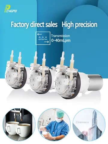 PENGPU Micro Peristaltic Pump Stepper Motor Silicone Tube High Accuracy Liquid Pump