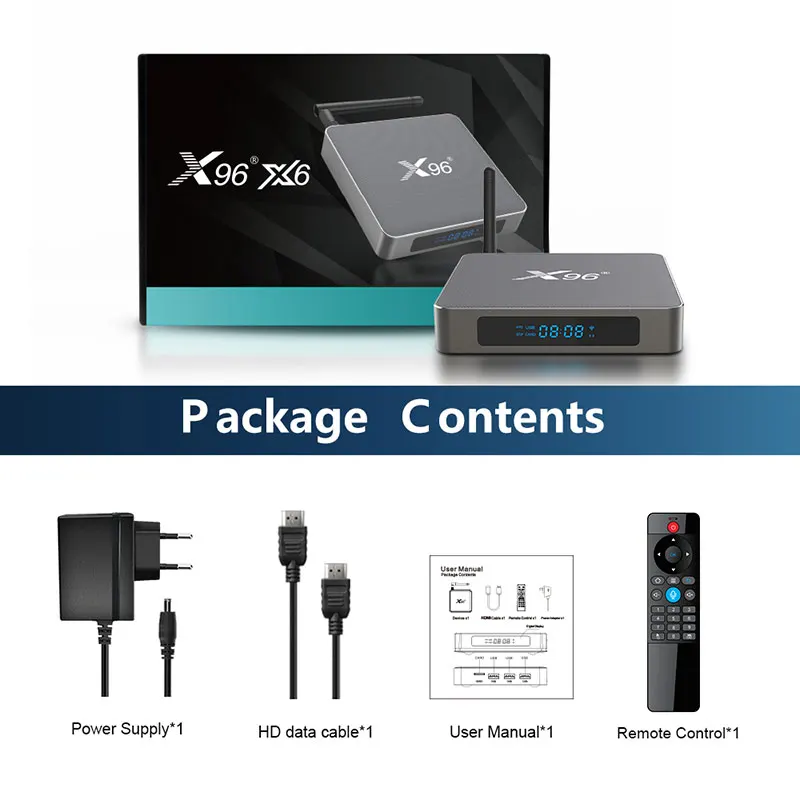 X96 X6 TV Box Android 11 8GB RAM 128GB Rockchip RK3566 8K VIDEO CODEC 2T2R MIMO Dual Wifi 1000M LAN 4K Media Player