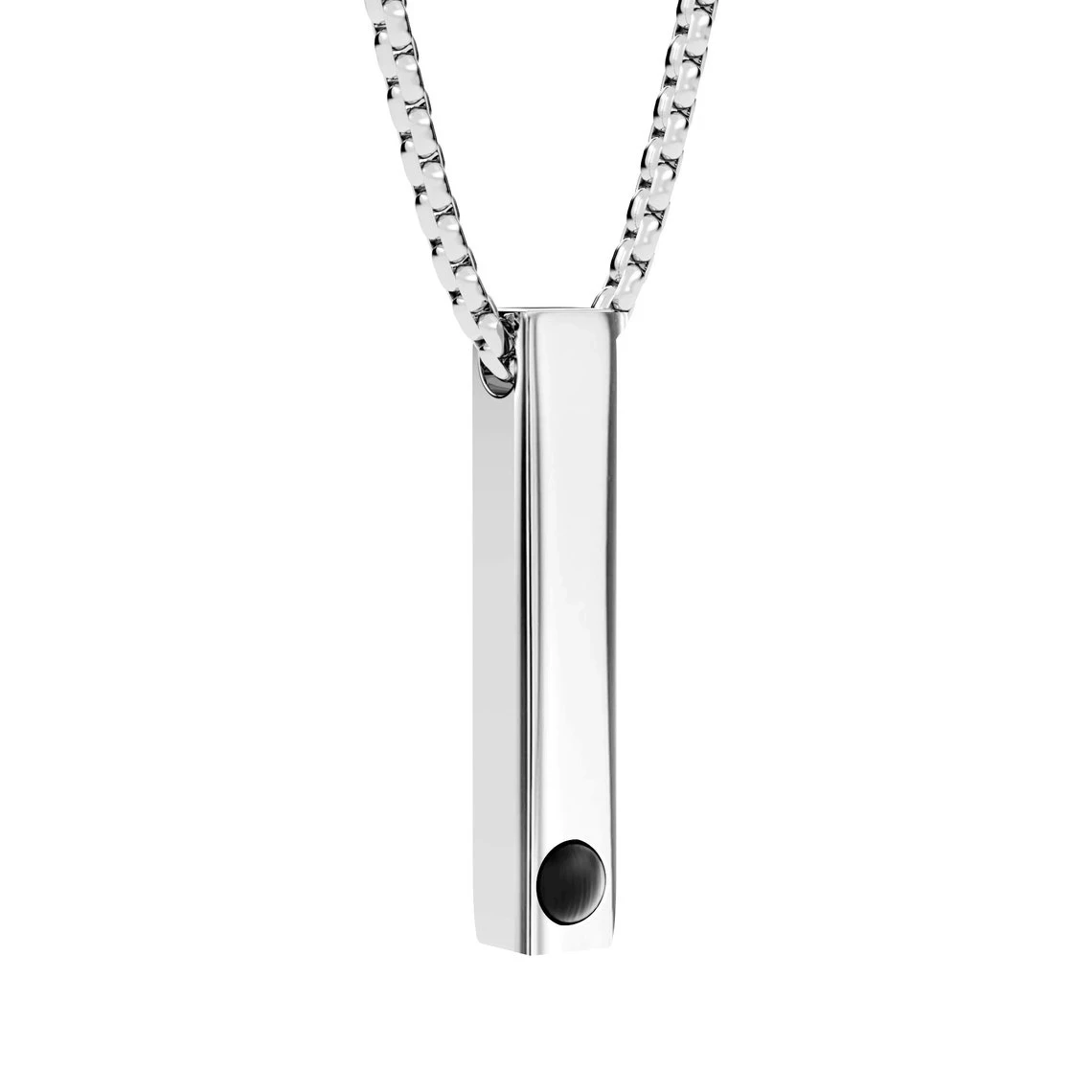Dascusto Bar-Halskette, individuelle Persönlichkeit, Fotoprojektion, rechteckiger Anhänger, ist Vatertagsgeschenk für Männer und Frauen, Schmuck – Detail 2