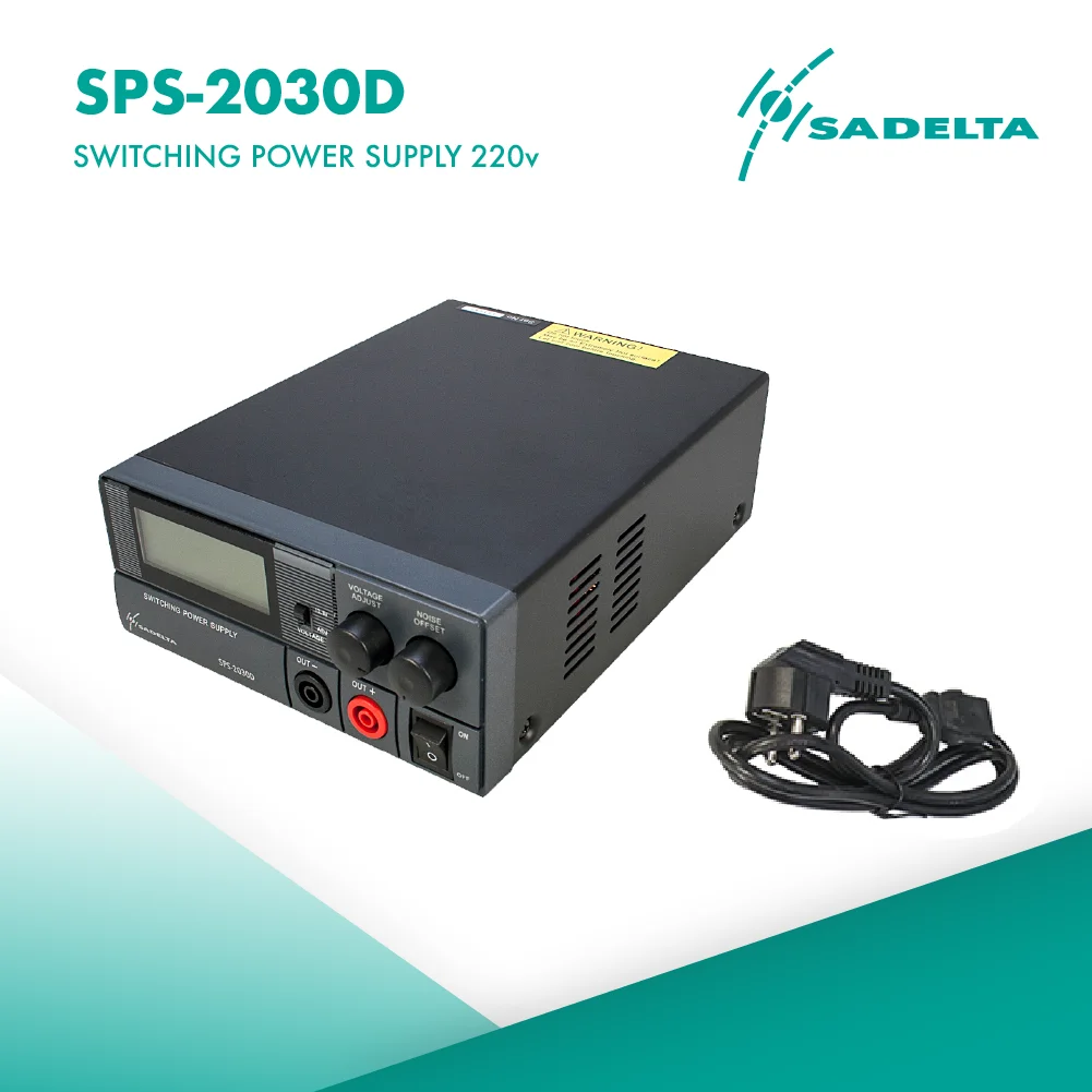 SADELTA SPS-2030D switching power supply 220 V/adjustable output 9-15 Volt. 20-30 amp capacity validates for broadcasters, transceivers.