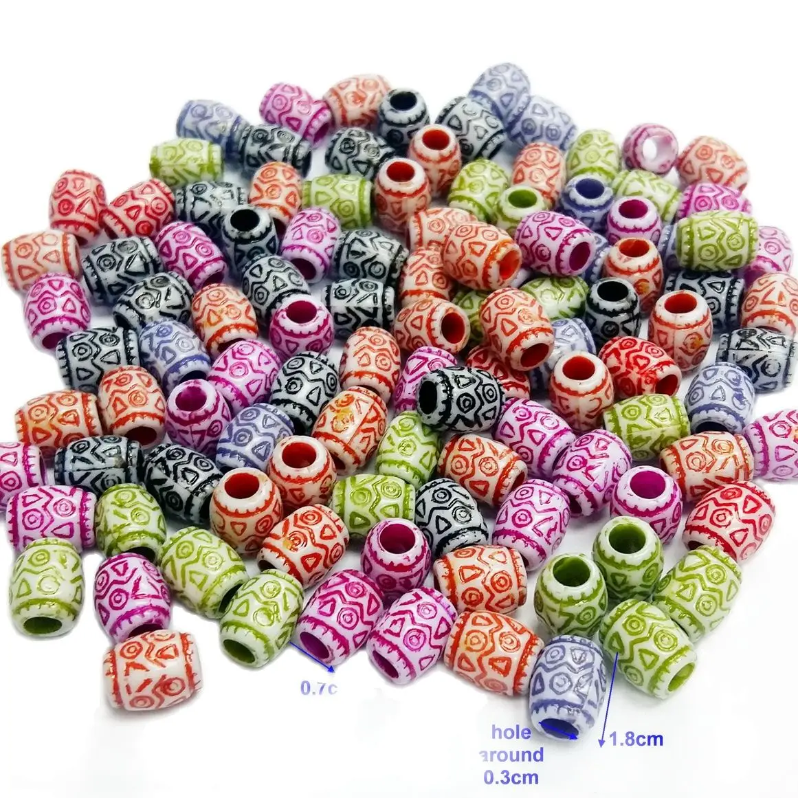 35-100 PCS Differce Bulk Colorful Multi Color Tube Pony Round Charms Loose Beads For Bracelet Necklace Girls Kids Shchool Crafts