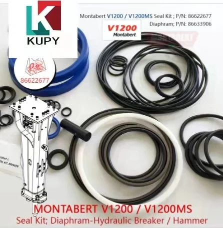 XPS HIGH QUALITY Montabert V1200  Seal Kit 86622677 Diaphragm 86633906 Membrane