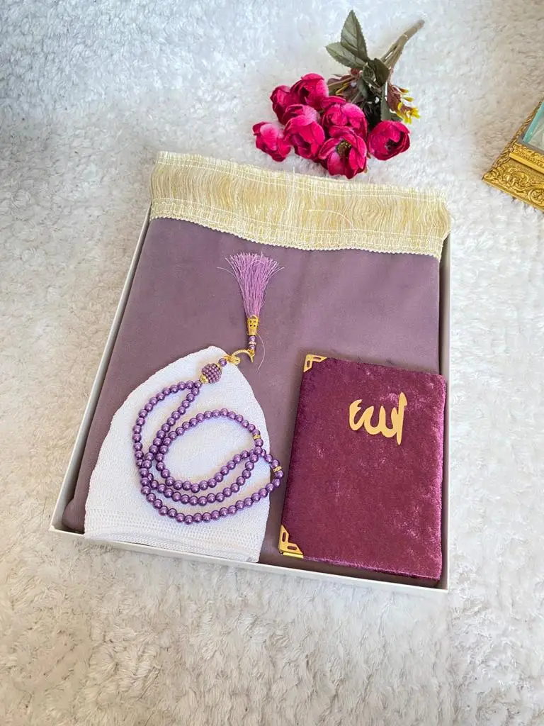 Velvet Prayer Rug, Muslim Prayer Mat, Sejjadah, Janamaz, Islamic Gifts, Yasen Book, Pearl Rosary, Tasbeh, Kufi, Muslim Products