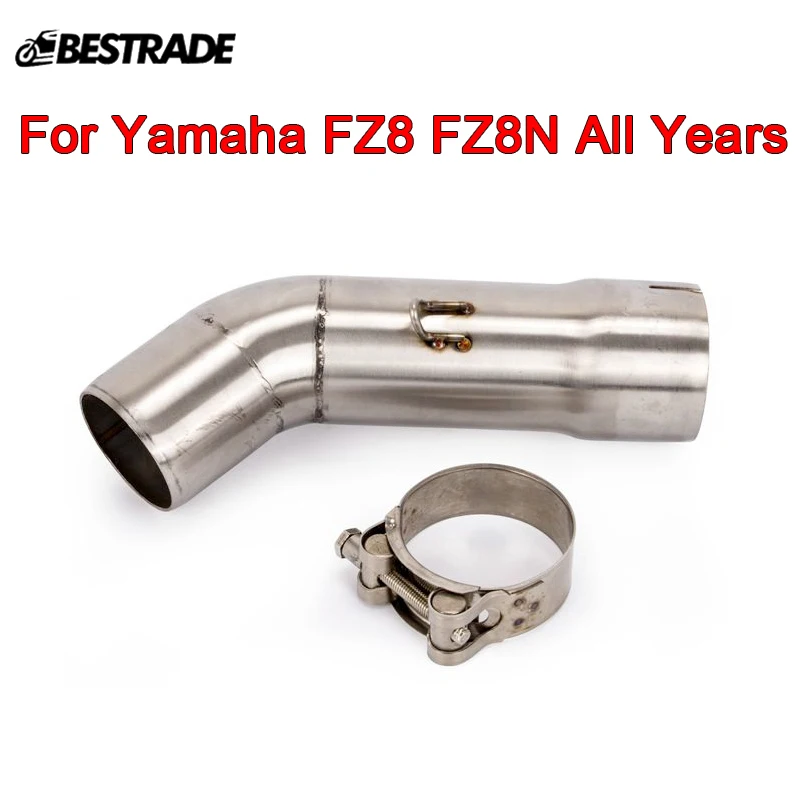 

For Yamaha FZ8 FZ8N Any Years Exhaust Mid Link Connect Pipe Motorcycle Middle Tube Stainless Steel Slip On 51mm Muffler