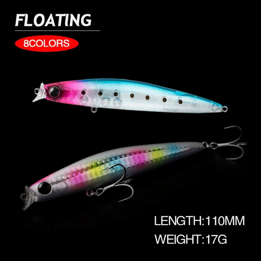 11cm 17g Fishing Lure Minnow Wobbler Long Cast Floating Shallow Water Trolling Jerkbait Swimbait Artificial Hard Bait Bass Bait