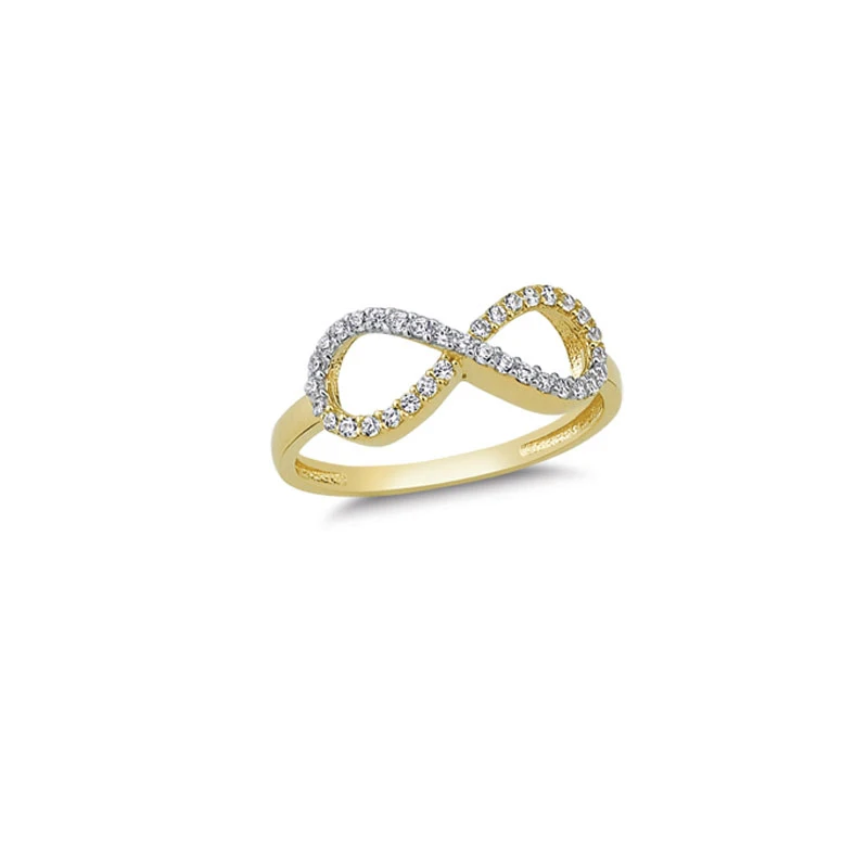 14K Solid Gold Infinity Ring for Women