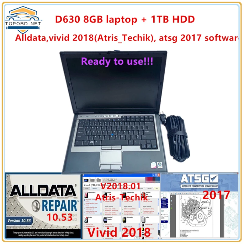 2024Hot alldata software vivid 2018 takis-Technik software Atsg 2017 in 1TB HDD install well in D630 8GB RAM laptop ready to use