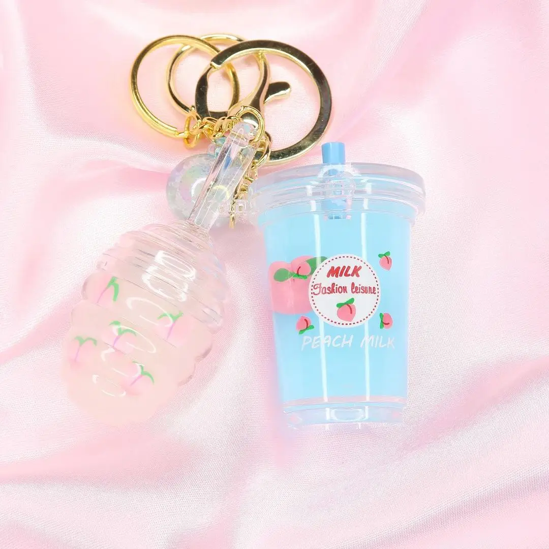 Custom Label  Lipgloss Base Liquid Acrylic Keychain Kids Make My Own Key Chain Cosmetics Up Lipstick Wholesale Lip Gloss