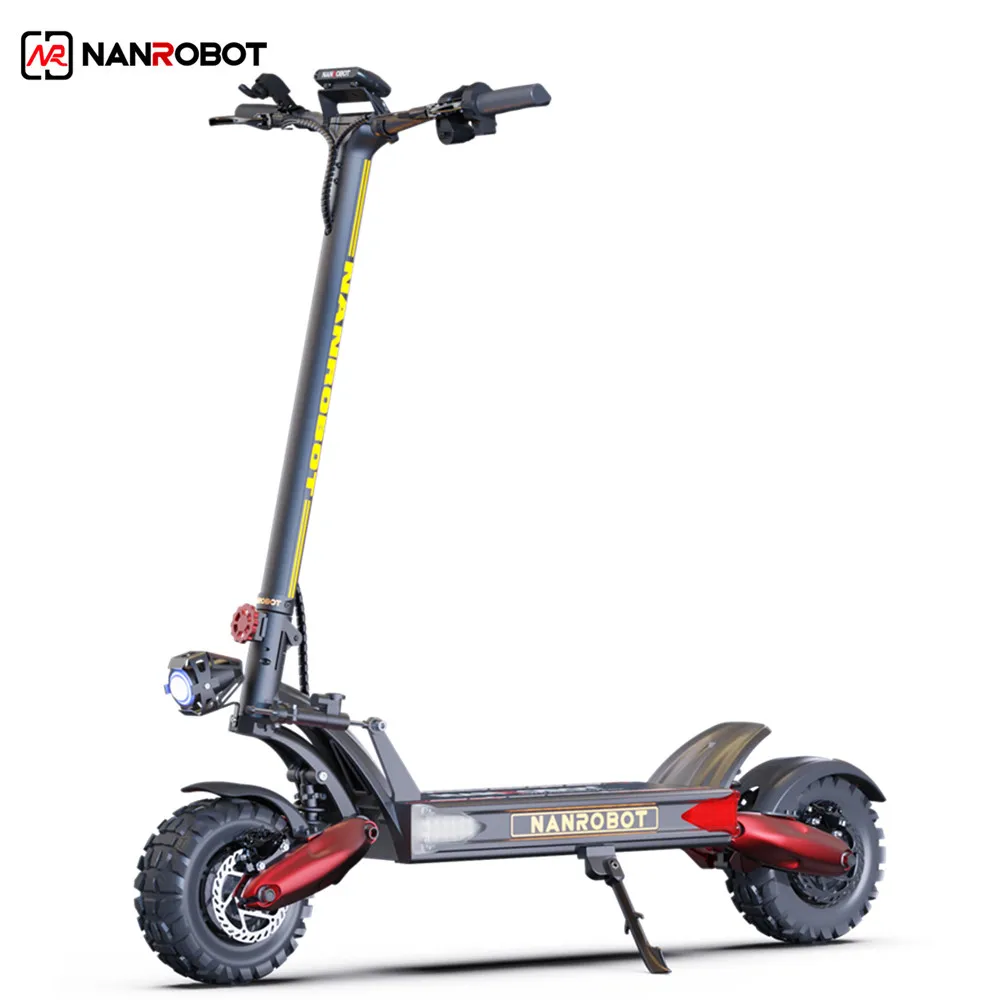 NANROBOT LS7+ Fast Electric Scooter For Adult 60V 4800W Dual Motor 11Inch Fat Off Road Tire 2 Wheels E Foldable  Scooter