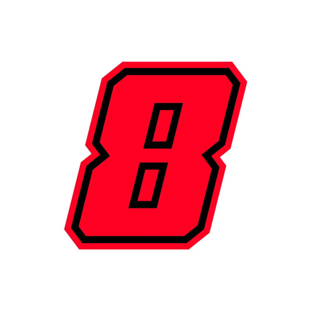 Stickers numbers Race Moto GP Red Fluo 10x10 cm