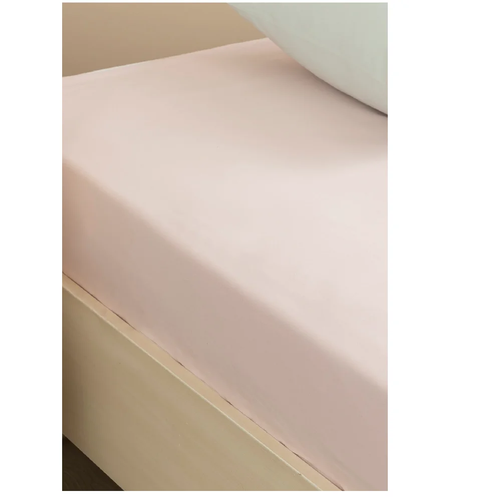 Plain Cotton Double Bed Fitted Sheets 160x200 Cm Powder Pink Do Not Sweat Mattress Protective Case Bed Room adult young double