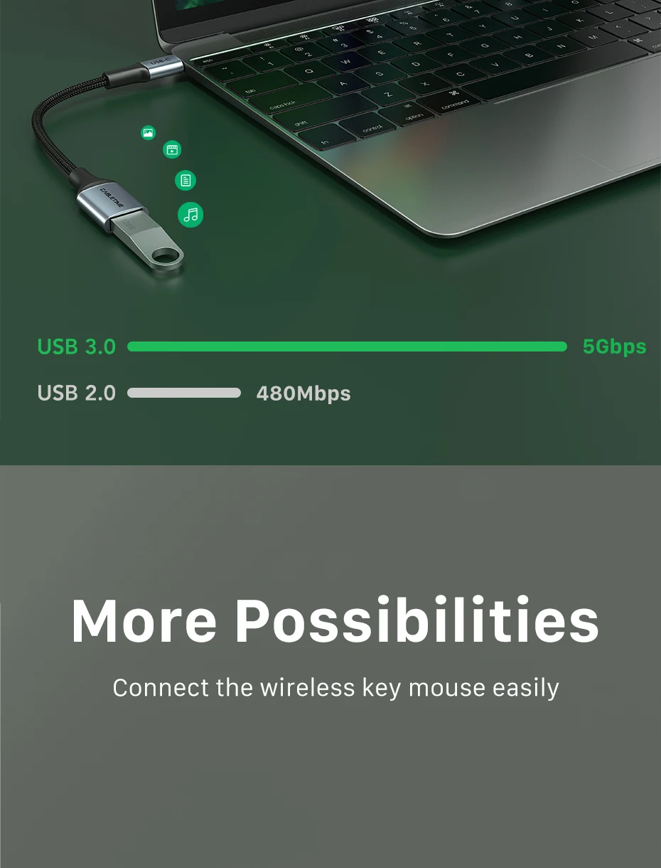 CABLETIME OTG Typ C Kabeladapter USB3.0/3.2 auf Typ C Adapteranschluss 5/10 Gbit/s für MacBook Xiaomi Huawei USB C OTG Connect – Detail 5