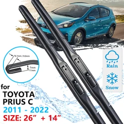 Car Front Wiper Blade For Toyota Prius C Aqua NHP10 2011~2021 Windscreen Windshield Windows Wipers Accessories 2020 2019 2018