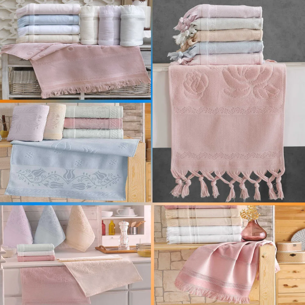 6 PCS 30x50 Cotton Towel, Hand - Face Towel, Head Towel, Bath Towel, high Water Absorption Power, Soft,