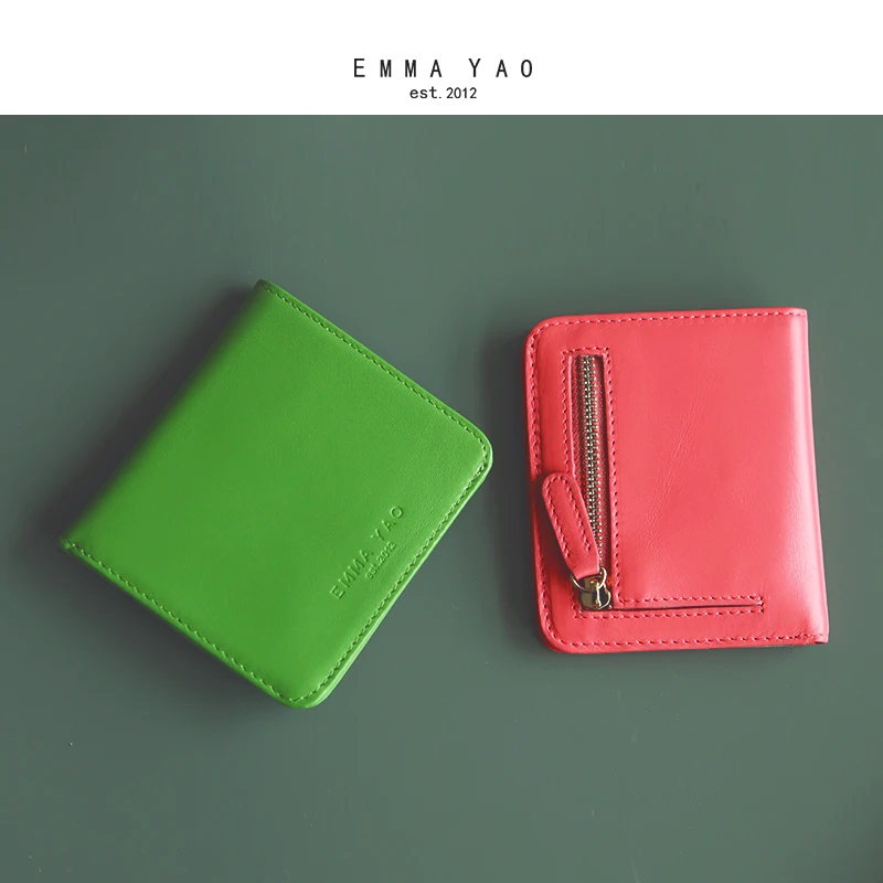 EMMA YAO  Original leather wallet female fashion designer wallet women