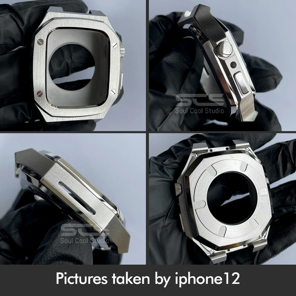 Protector Luxury For Apple Watch 9 316L Stainless Case  Iwatch Series 8 7 6 5 4 SE Accessories 45mm 44mm modification Kit Man