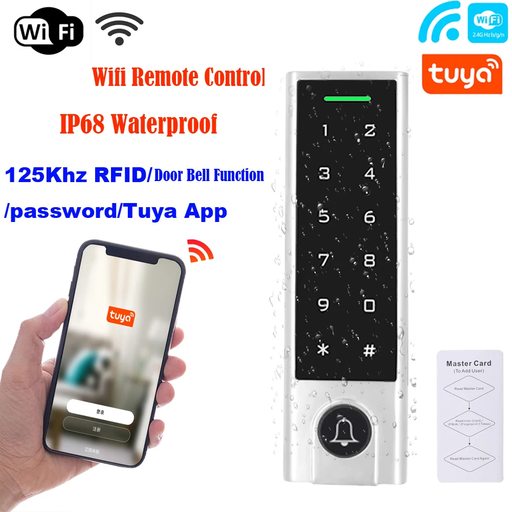 Wifi Tuya APP Access Control Keypad 125Khz RFID Card Reader Electric Lock Open Waterproof Keypad Lock Wifi Remote Open Anywhere