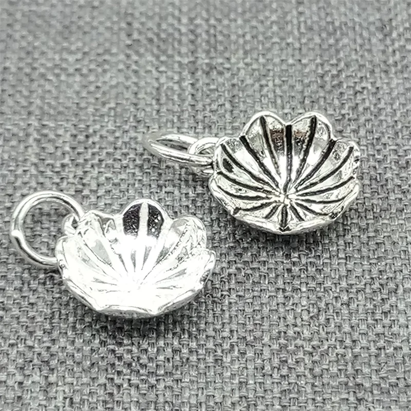 

6pcs of 925 Sterling Silver Lotus Flower Charms for Yoga Meditation Bracelet Necklace