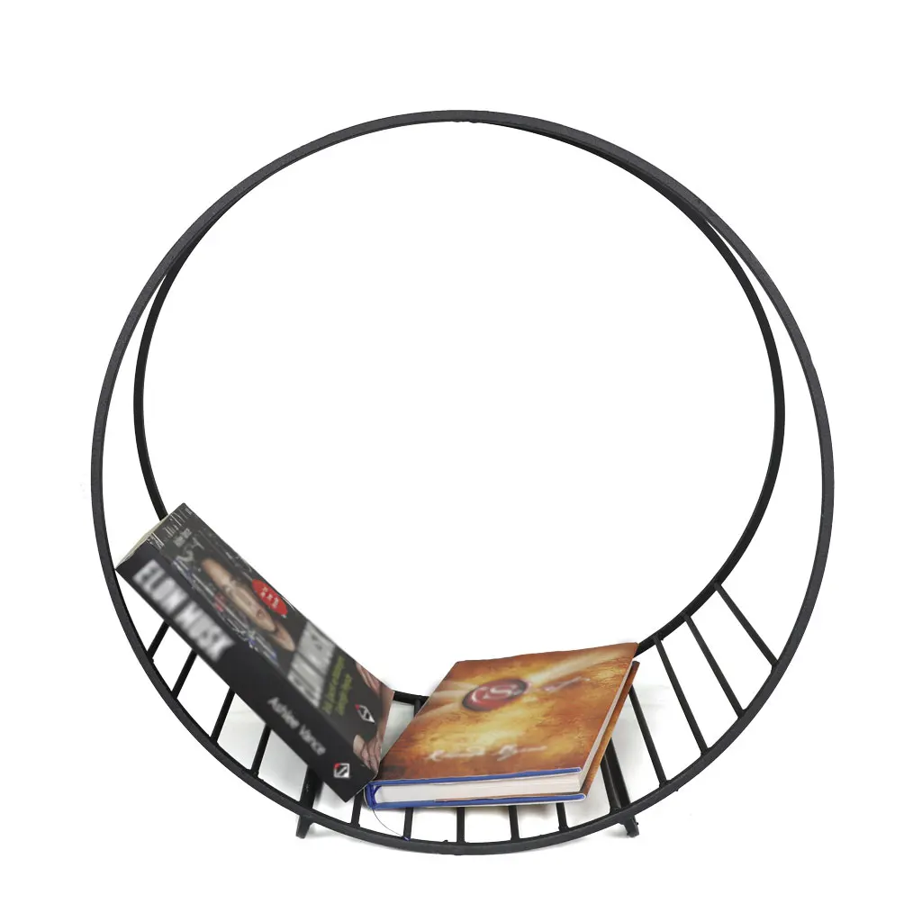 Logam Dergilik, Rak Buku Model Kotak Dekoratif Rak Buku Tempat Logam Vinil Rak Catatan WD06