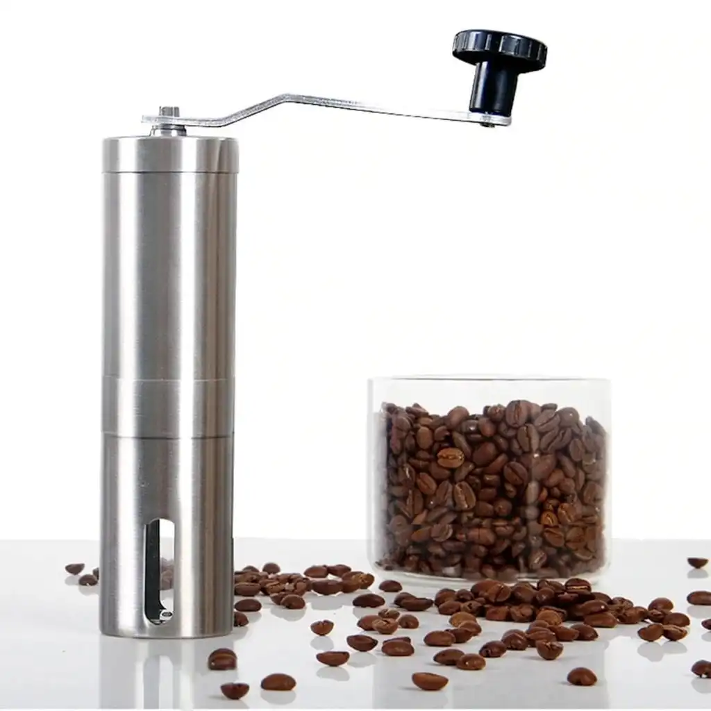 High quality Aluminum Manual Coffee grinder Stainless steel Burr grinder Mini Coffee milling