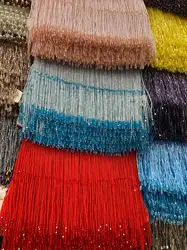 1 Yard 2022 new arrival Delicate bead Fringe trim for haute couture, handmade bead fringe tassel, Millinery Crafts Dance Costume