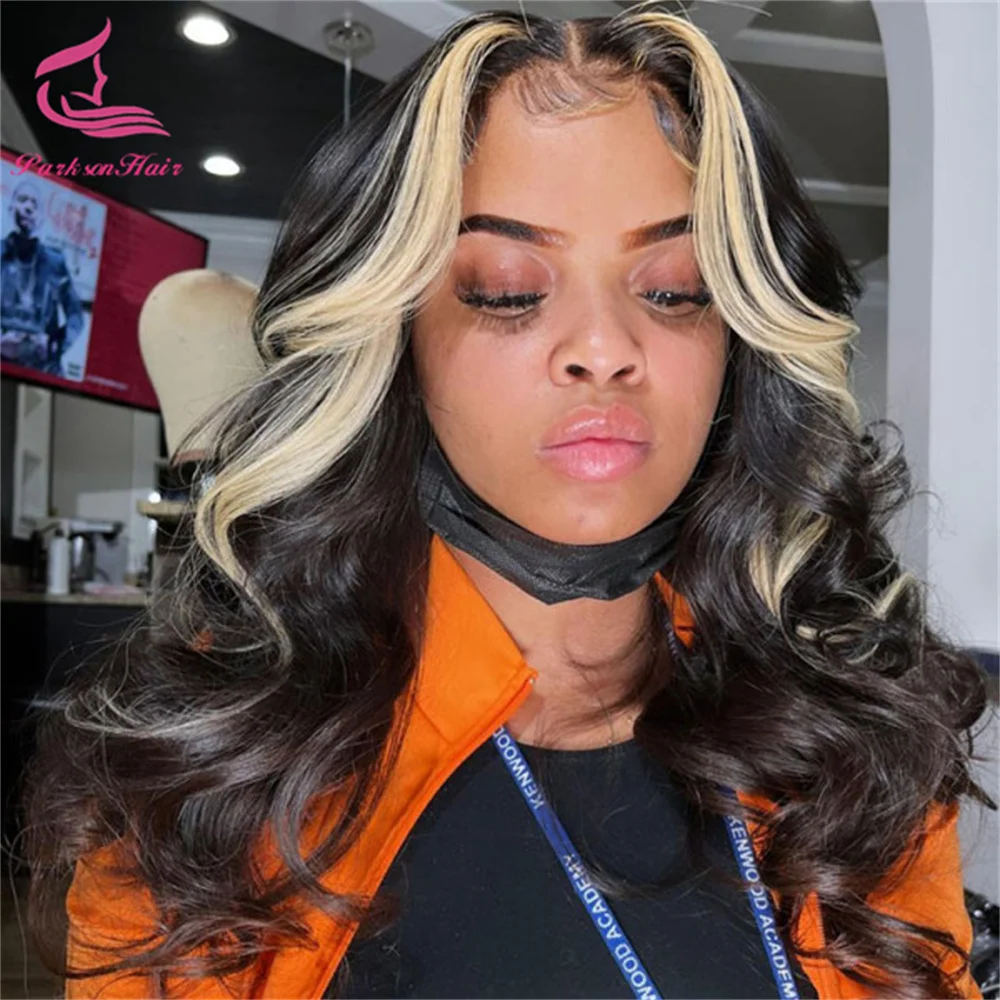 تسليط الضوء على شقراء 13x4 13x6 HD الدانتيل الشفاف شعر مستعار أمامي شعر الإنسان البرازيلي PrePlucked 613 الملونة الدانتيل الباروكات الأمامية للنساء