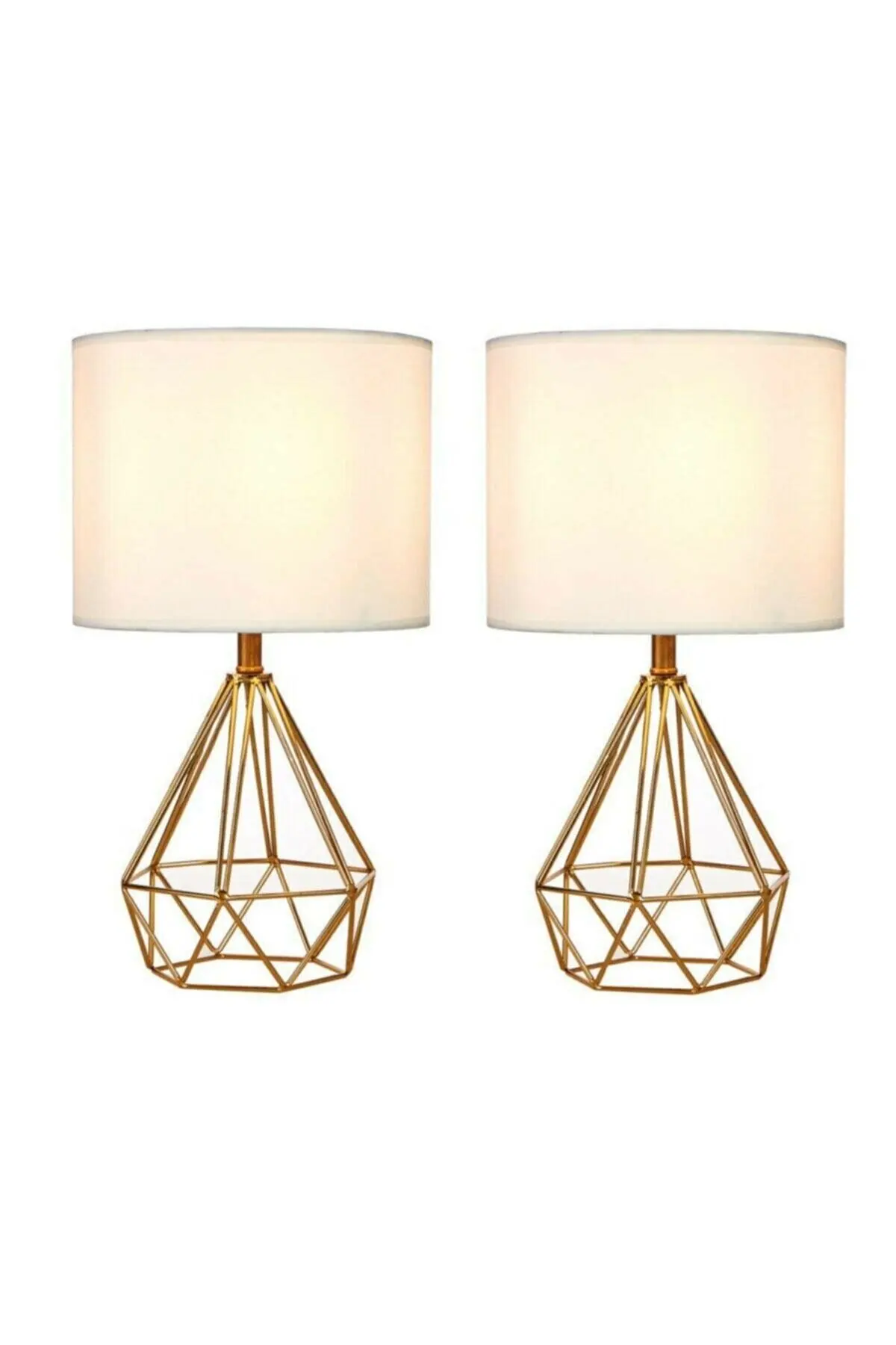 

Merve Lampshade Lighting Tumbled Gold Paint Lattice Lampshade Above the Nightstand Two Pieces gold-cream-diamond-lampshade