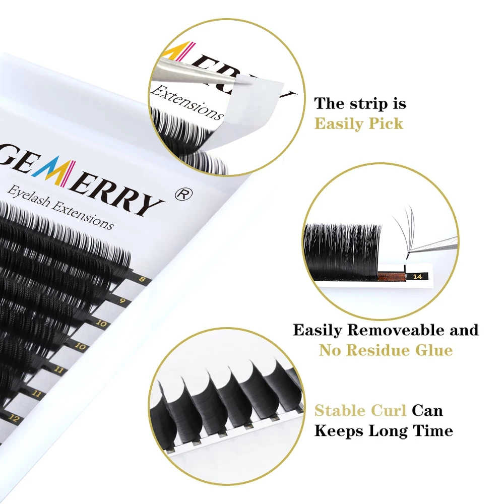 Easy Fan Volume Lashes for Eyalash Extension Fast Fanning Flowering Hand Made Self-Making Auto Blooming False Eyelashes 12 Rows