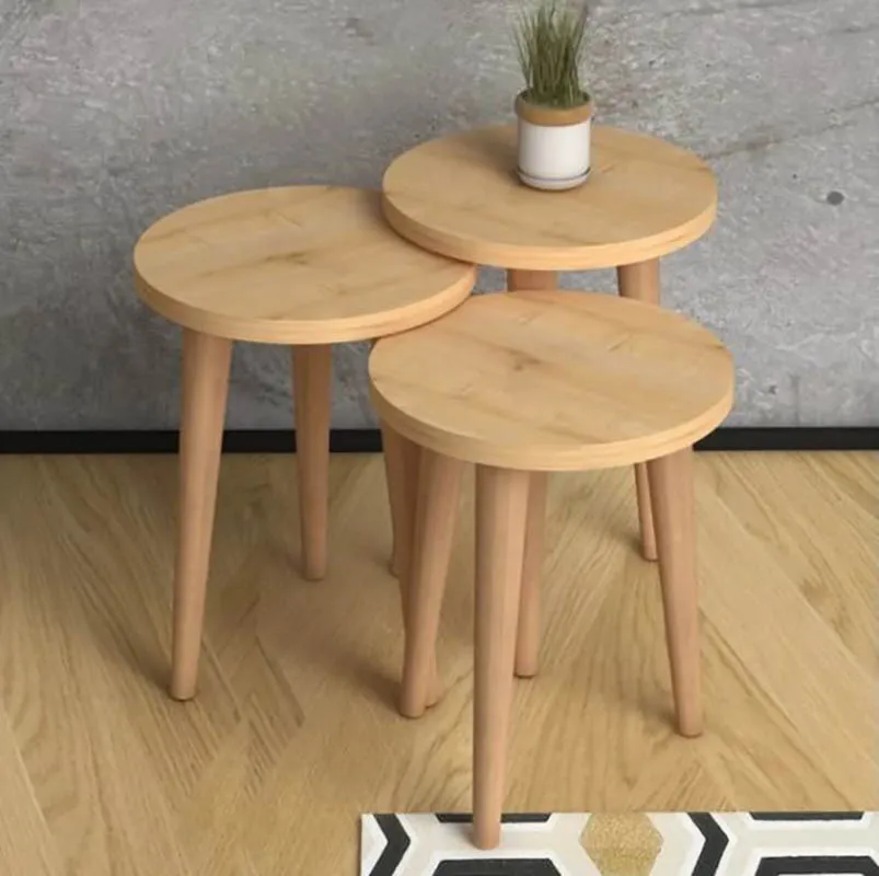 Coffee Table Triple Decoration Living Room Home Decor Furniture  Modern Minimalist Design Wooden Metal New